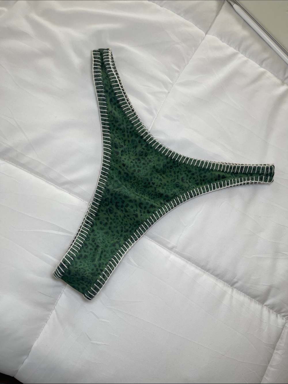 Kulani Kinis Dark Green Leopard-Print Bikini Bottom